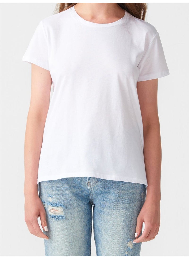 3471 Crew Neck Basic T-Shirt-White