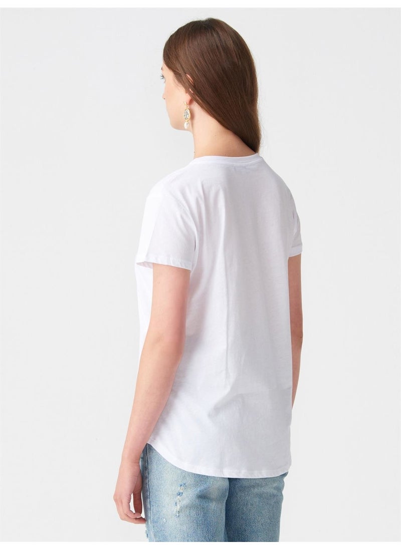 3471 Crew Neck Basic T-Shirt-White