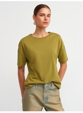 3683 Basic T-Shirt-Oil Green