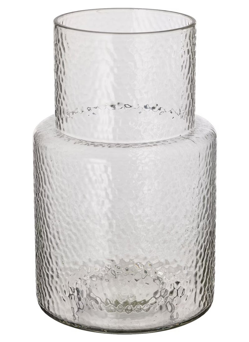 Vase Clear Glass Patterned 26 Cm