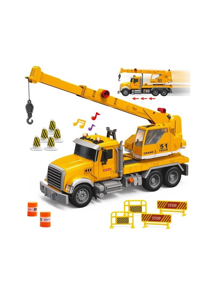 Crane toy truck set - extension arm, rotation, various accessories and buttons + sounds + sounds v