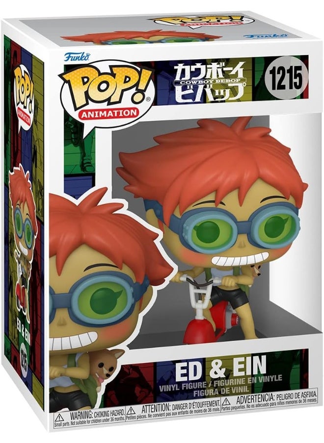 Funko Pop! Animation: Cowboy Bebop - Edward Wong Hau Pepelu Tivrusky IV on Scooter With Ein - Collectable Vinyl Figure - Gift Idea - Official Merchandise - Toys for Kids & Adults - Anime Fans