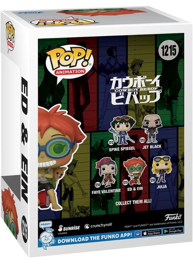 Funko Pop! Animation: Cowboy Bebop - Edward Wong Hau Pepelu Tivrusky IV on Scooter With Ein - Collectable Vinyl Figure - Gift Idea - Official Merchandise - Toys for Kids & Adults - Anime Fans