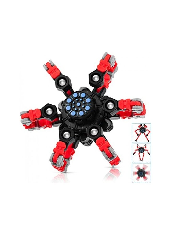 Fingertip spin ball toy, finger tip gyro finger hand spinner toy convertible chain Colour:Black - black