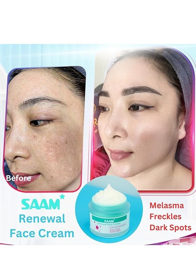 Saam Face Cream, Saam Renewal Face Cream, Saam Renewal Face Cream Anti-Wrinkle Saam Facial Cream, Brightening Cream 50g