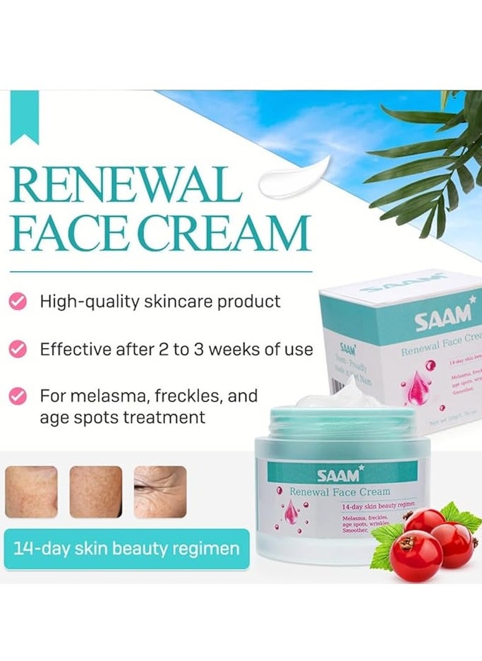 Saam Face Cream, Saam Renewal Face Cream, Saam Renewal Face Cream Anti-Wrinkle Saam Facial Cream, Brightening Cream 50g