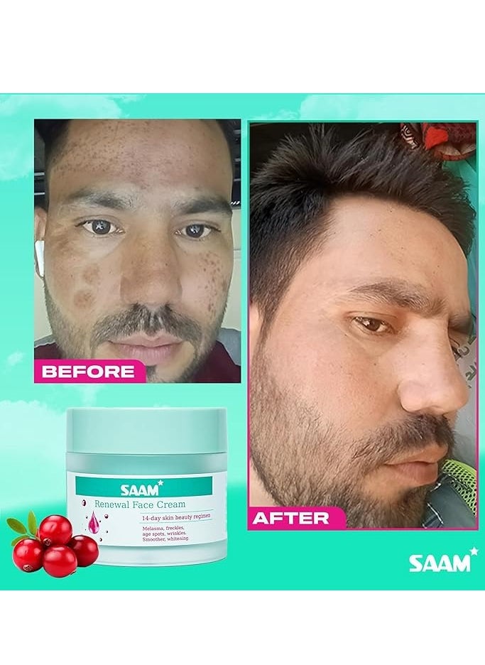 Saam Face Cream, Saam Renewal Face Cream, Saam Renewal Face Cream Anti-Wrinkle Saam Facial Cream, Brightening Cream 50g