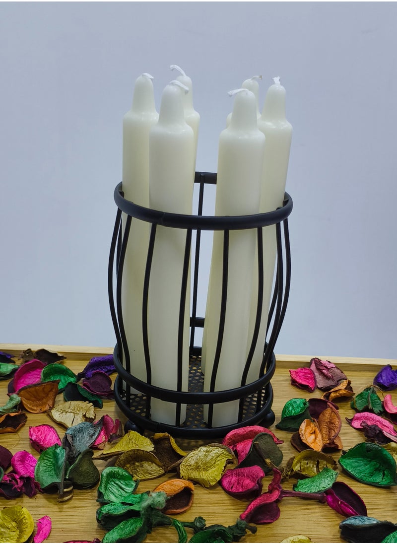 Elegant Ivory Tapered Dinner Candles – Drip-Free, Long-Lasting Glow (Set of 15)