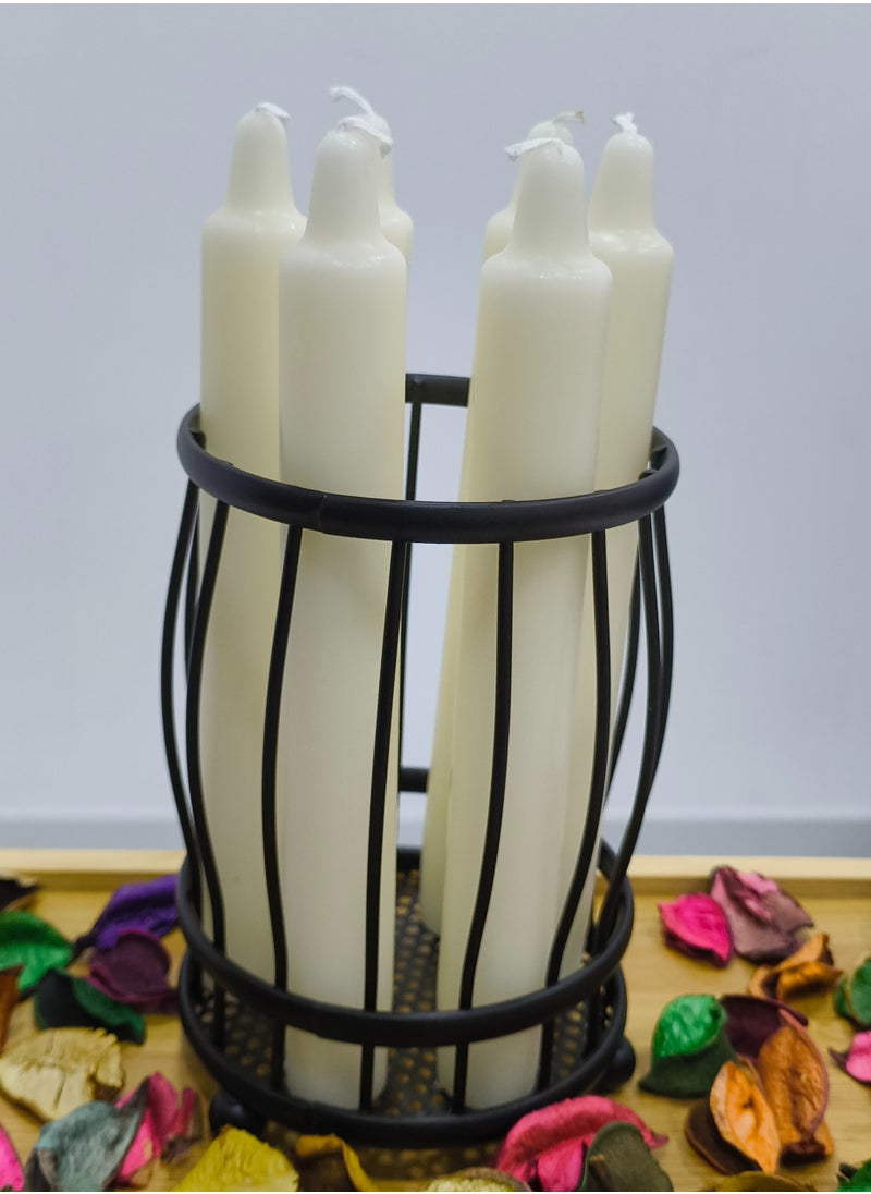 Elegant Ivory Tapered Dinner Candles – Drip-Free, Long-Lasting Glow (Set of 15)