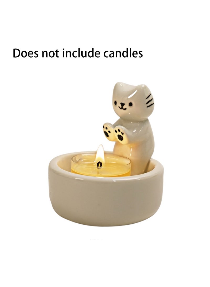 Kitten Candle Holder, Creative Candle Cup Ornaments, Suitable For All Kinds Of Candles, Suitable For Family Dining Table Home Decoration