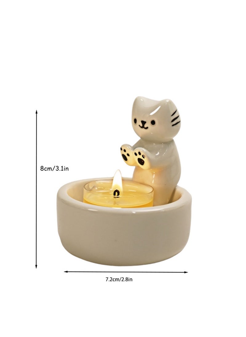 Kitten Candle Holder, Creative Candle Cup Ornaments, Suitable For All Kinds Of Candles, Suitable For Family Dining Table Home Decoration