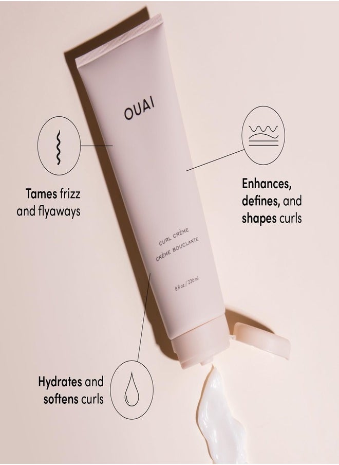 OUAI Curl Crème 236ml - Frizz Control & Definition for All Curl Types