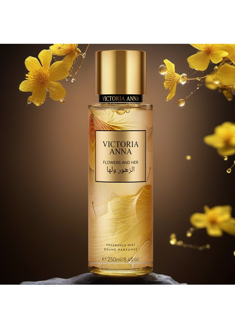 250ml Body Spray Flower Fragrance Mist Women Gift Victoria Anna