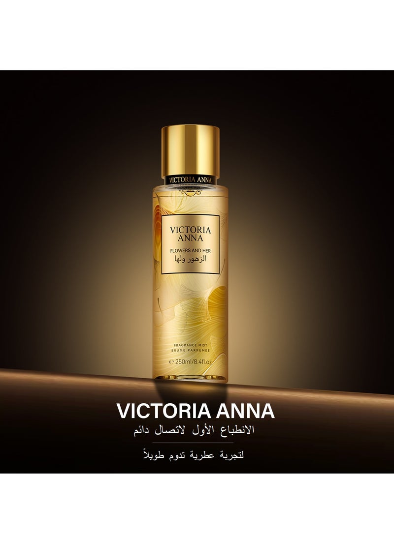 250ml Body Spray Flower Fragrance Mist Women Gift Victoria Anna