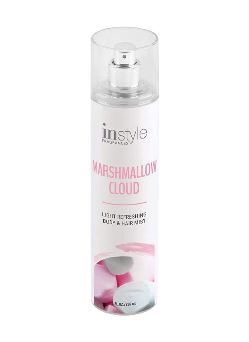 Instyle Fragrances | Body & Hair Mist | Marshmallow Cloud Scent | With Panthenol | CLEAN, Vegan, Paraben Free, Phthalate Free | Premium 8 Fl Oz Spray Bottle