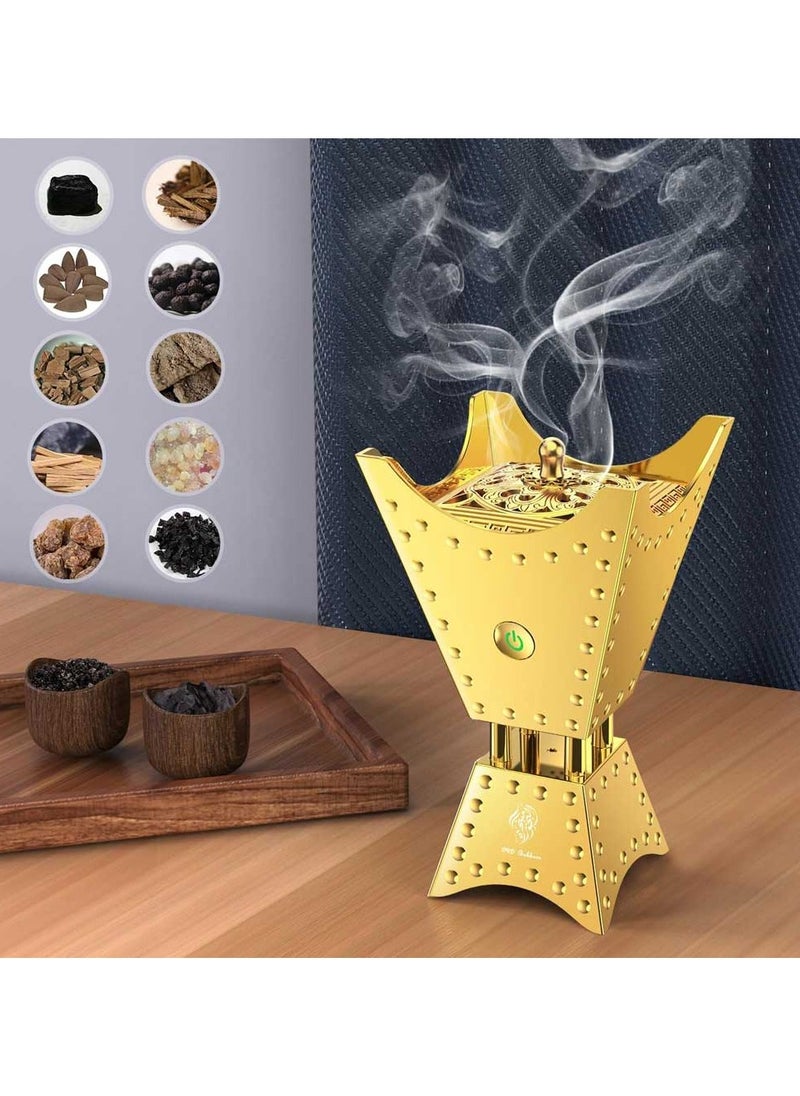 Electronic Incense Burner, Cordless Oud Censer Rechargeable Aromatherapy Machine Arabic Incense Holder