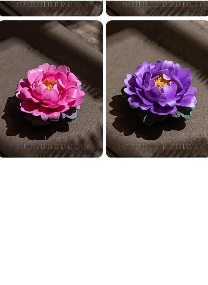 Exquisite Chinese Style Handmade Small Fragrance Holder Ceramic Peony Aromatherapy Stove For Home Indoor Decoration