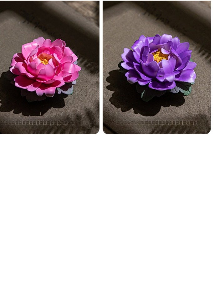 Exquisite Chinese Style Handmade Small Fragrance Holder Ceramic Peony Aromatherapy Stove For Home Indoor Decoration