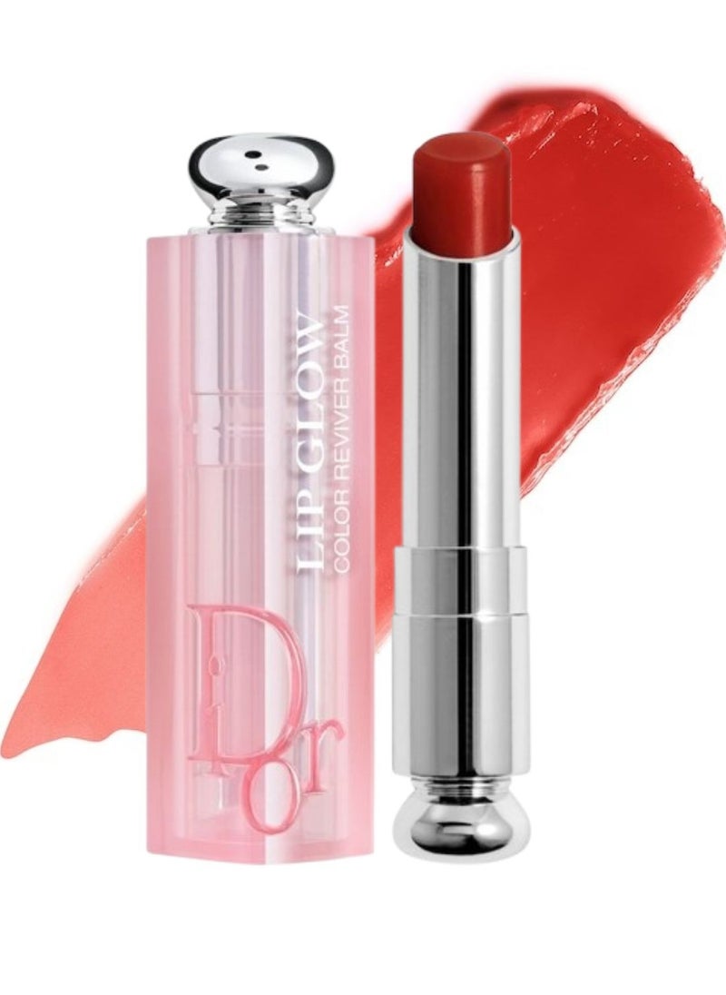 Dior Addict Lip Glow Balm - Shade 8 - brick red, 3.2g | Hydrating Lip Balm with Color Reviver Technology