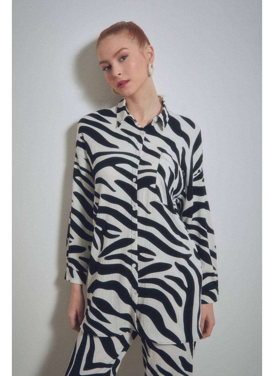 Zebra Patterned Long Sleeve Suit