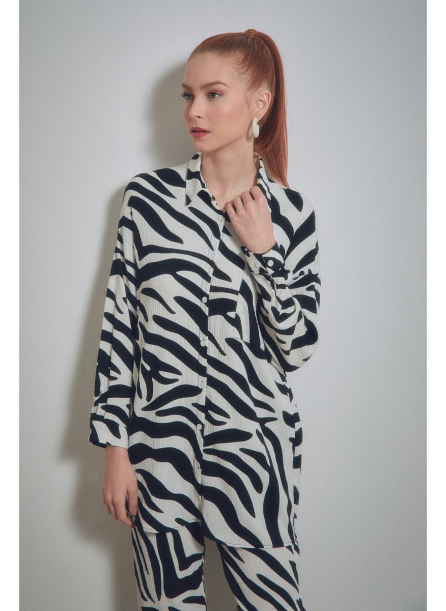 Zebra Patterned Long Sleeve Suit