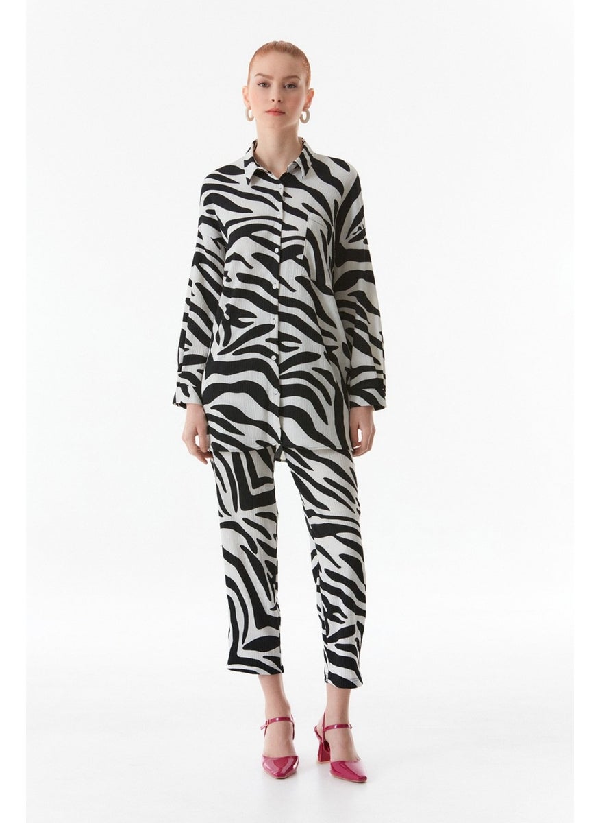 Zebra Patterned Long Sleeve Suit