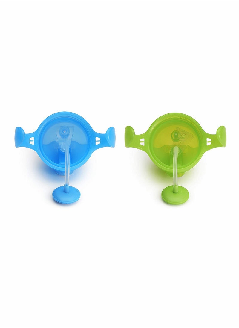 Click Lock Weighted Straw Cup, 7 Ounce, Blue/Green, Pack of 2