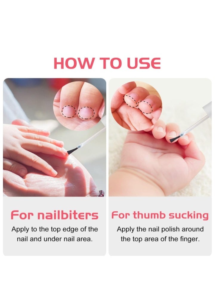 Nail Bitter Water -100% Natural and Kids Safe Bitter Taste, Nail Biting No Bite Nail Polish for Stop Thumb Sucking, ​Day Night Care 10ml