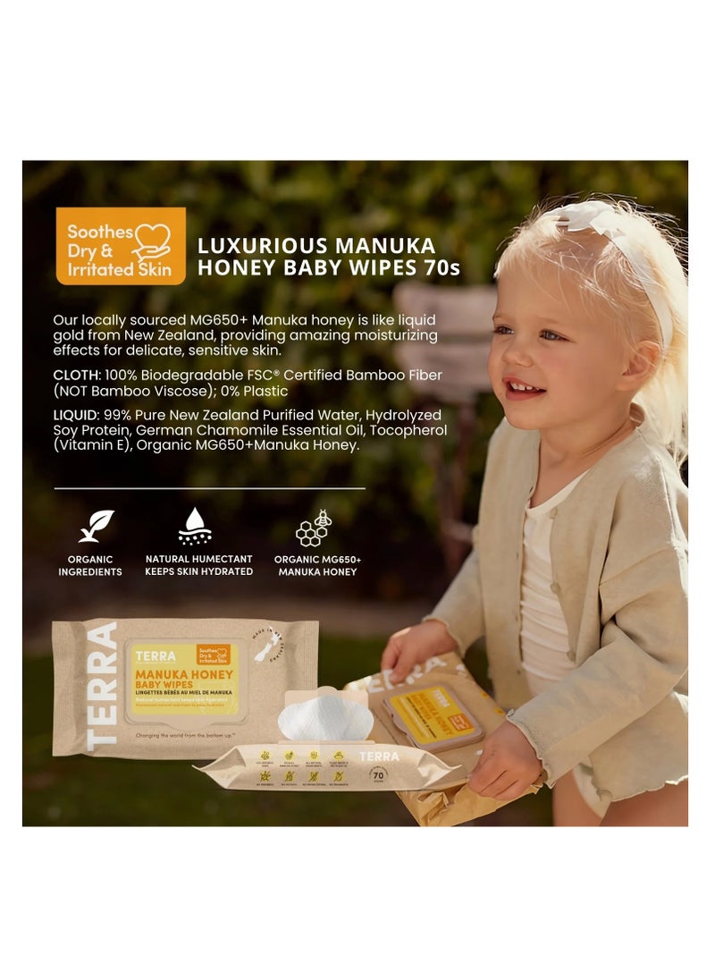 Premium Baby Water Wipes First 100 Percent Biodegradable Wipes - Soft Cleansing With Chamomile Oil And Vitamin E - Travel Pack 24 Wipes (Pack of 10)