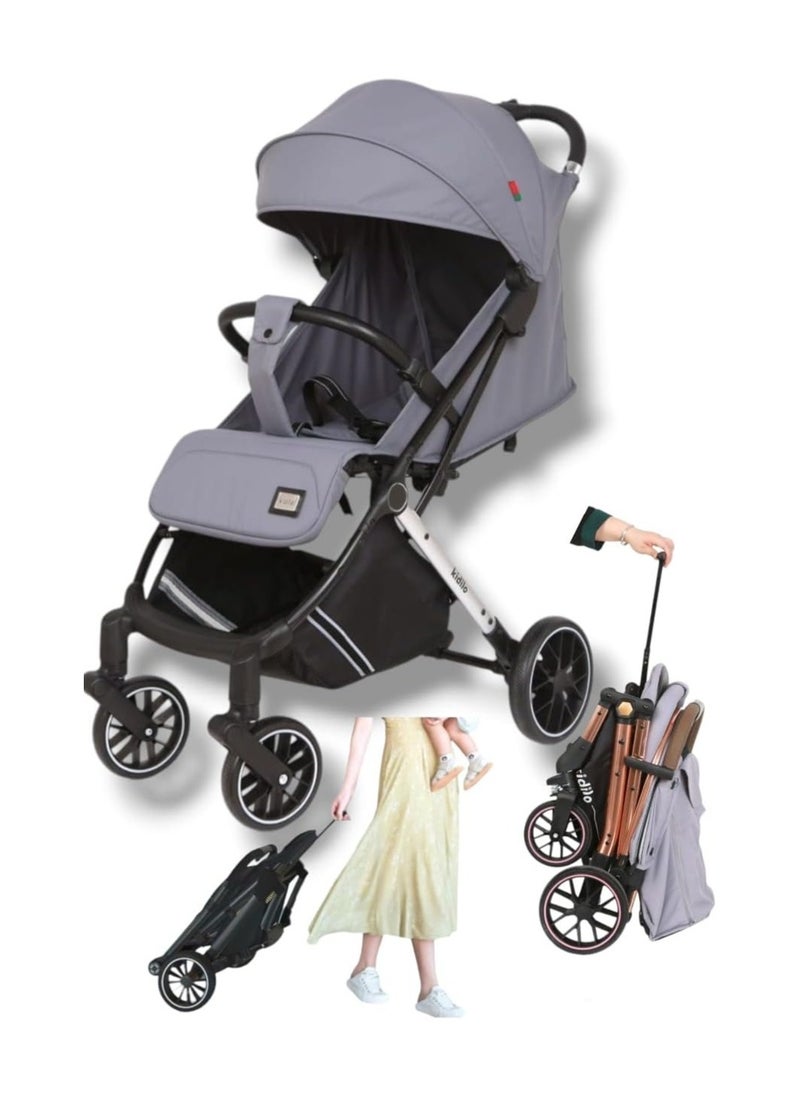 Kidilo Swift Fold Lightweight Baby Stroller Grey