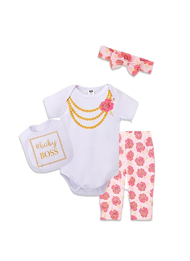 Newborn Baby 8 pcs cute giftset with Body suits and Pants for Baby girls 9 in 1