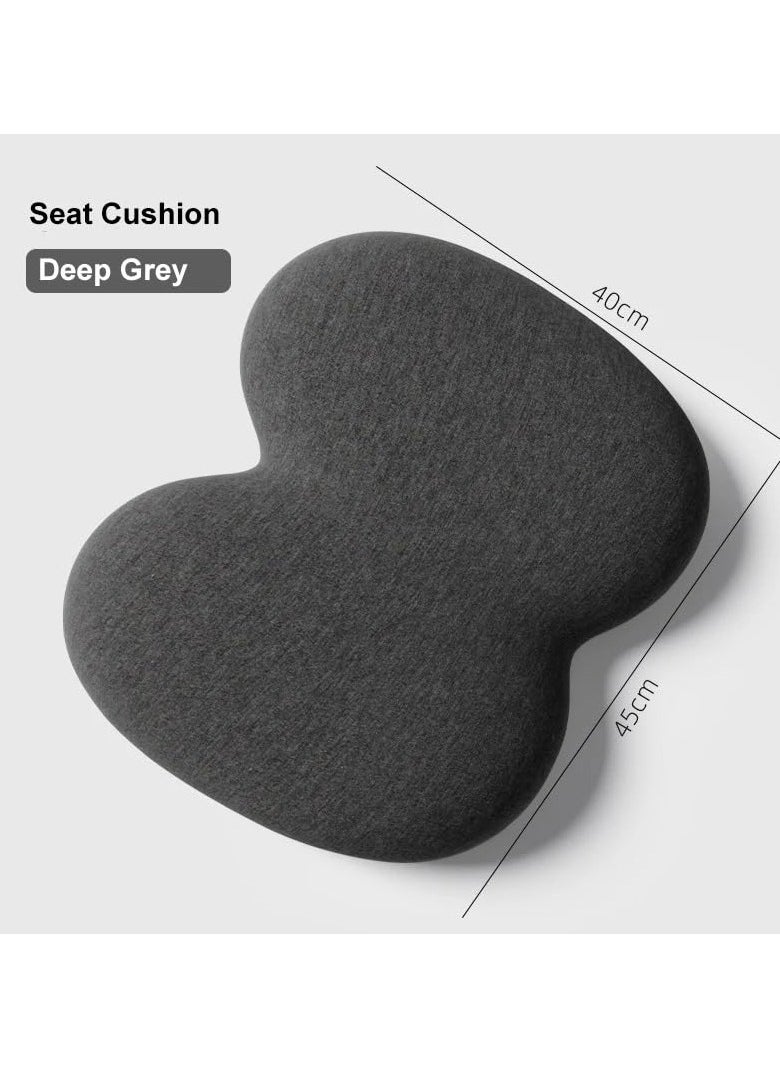 Seat Cushion and Lumbar Support Pillow for Office Chair, Memory Foam Car Seat Cushions Back Support Pillows, Help Relieve Pain of Back, Lumbar, Tailbone and Sciatic Nerve (Gray Set, 2 Pack)