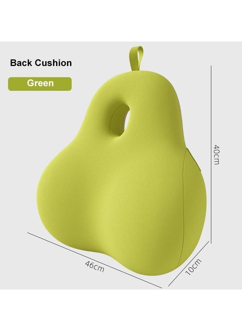 Seat Cushion and Lumbar Support Pillow for Office Chair, Memory Foam Car Seat Cushions Back Support Pillows, Help Relieve Pain of Back, Lumbar, Tailbone and Sciatic Nerve (Green Set, 2 Pack)