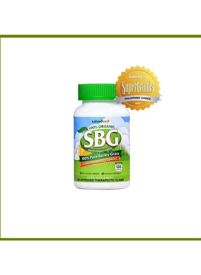 Salveo Barley Capsules 120 capsules 500mg SBG SALVEO BARLEY GRASS 100% Pure Barley Grass Leaf Powder