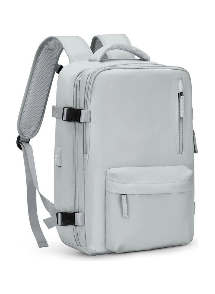 Woman Large Capacity Multifunctional Backpack - Light Gray Size:43x30x20cm Colour:Light gray