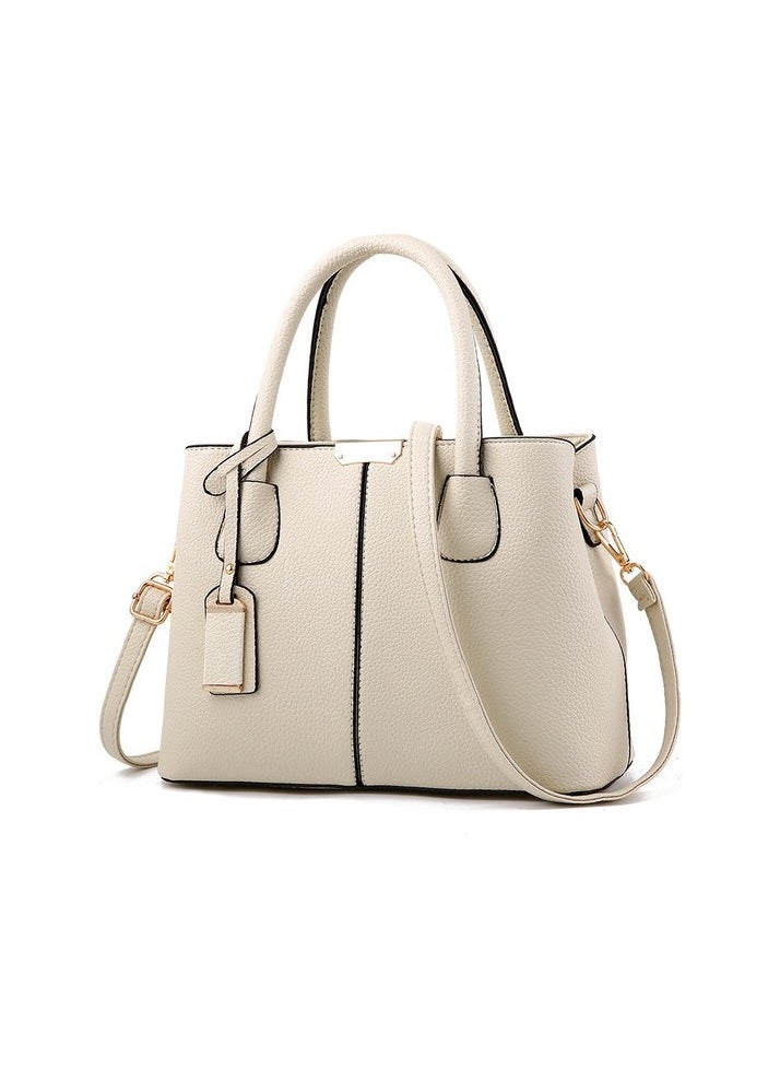 2023 New High-End Trend Fashion Europe and American Women's Bag Lychee Pattern Women's Bag Single Colour:Beige Colour:Khaki