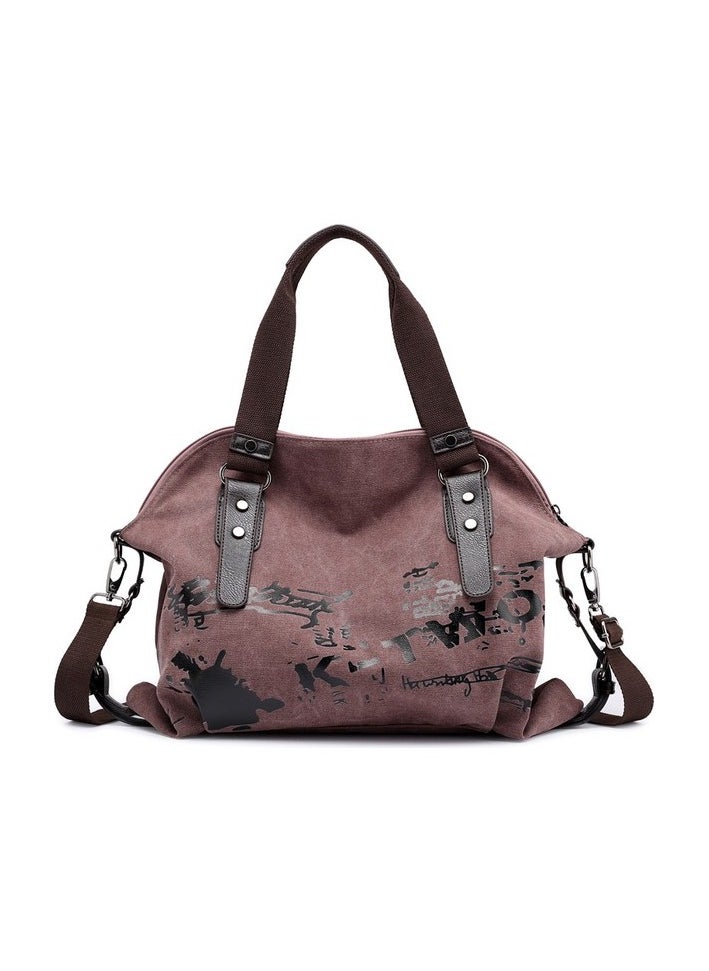 Women's Bag Daily Vintage Sokak Canvas Shoulder Bag Sizes:49 - 12 - 35 cm Colour:Fuchsia