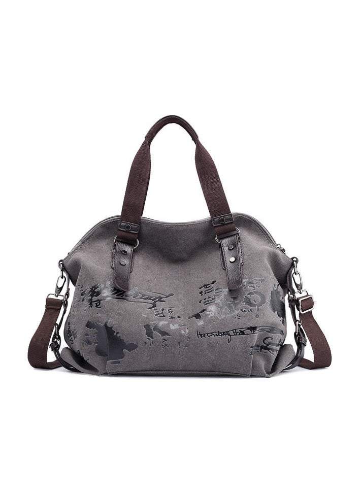 Women's Bag Daily Vintage Sokak Canvas Shoulder Bag Sizes:49 - 12 - 35 cm Colour:Gray