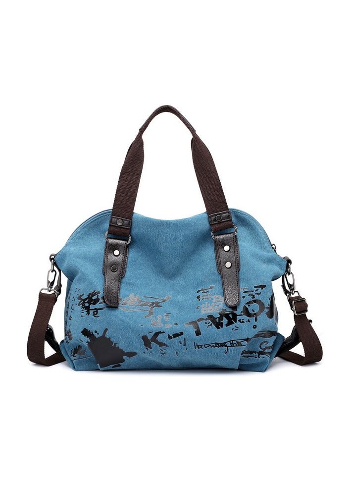 Women's Bag Daily Vintage Sokak Canvas Shoulder Bag Sizes:49 - 12 - 35 cm Colour:Blue