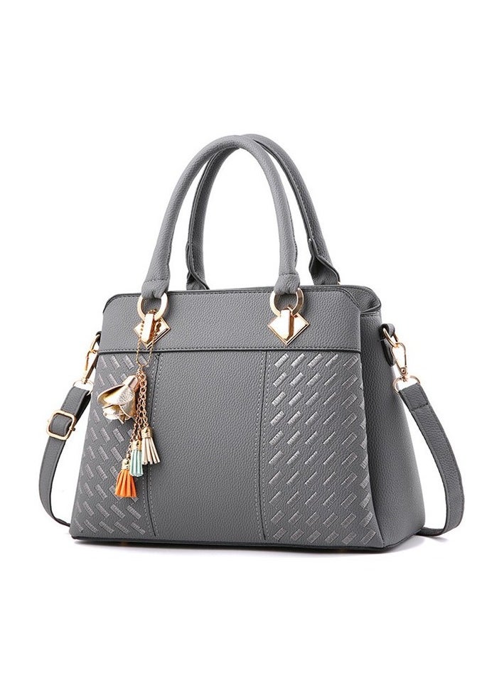 2023 New Women's Bag Women's Bag Large Capacity Bag Shoulder Hanger Bag Trend Fashion (YU Colour:Dark gray Colour:Brown