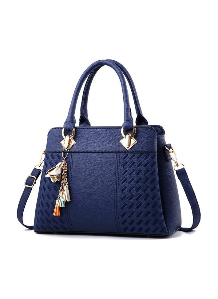 2023 New Women's Bag Women's Bag Large Capacity Bag Shoulder Hanger Bag Trend Fashion (YU Colour:Royal blue Colour:Black