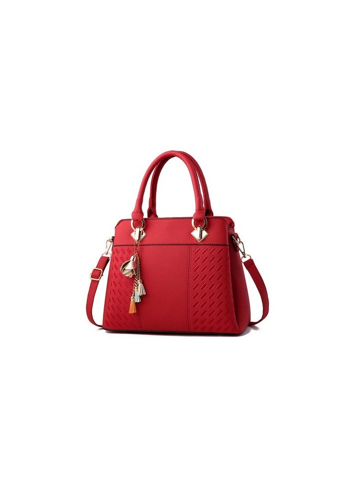 2023 New Women's Bag Women's Bag Large Capacity Bag Shoulder Hanger Bag Trend Fashion (YU Colour:Wine Red Colour:Brown