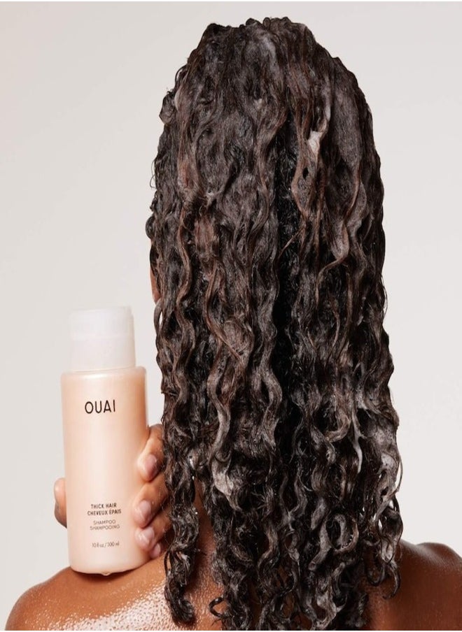 OUAI Thick Hair Shampoo - Moisturizing & Smoothing Cleanser for Thick Hair, 300ml