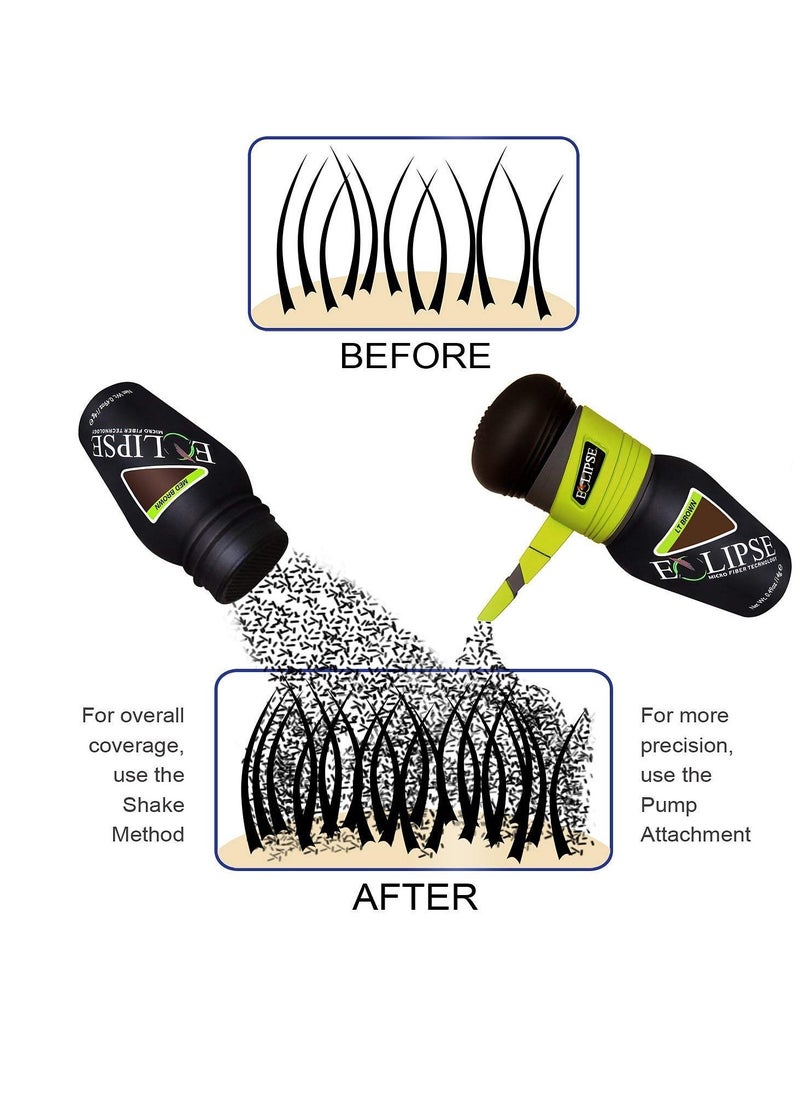 ECLIPSE Hair Fibers Dark Brown for Thinning Hair for Women & Men to Conceal Hair Loss in 15 Seconds - 100% Undetectable Hair Building Fibers, 30g