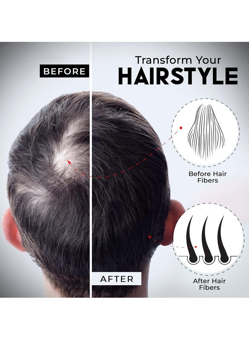 ELEVATE Hair Perfecting 2-in-1 Kit | Set Includes Natural Hair Thickening Fibers & Spray Applicator Pump Nozzle | Instantly Conceal Thicken Thinning Balding Hair Areas in Seconds - Men & Women (Black)