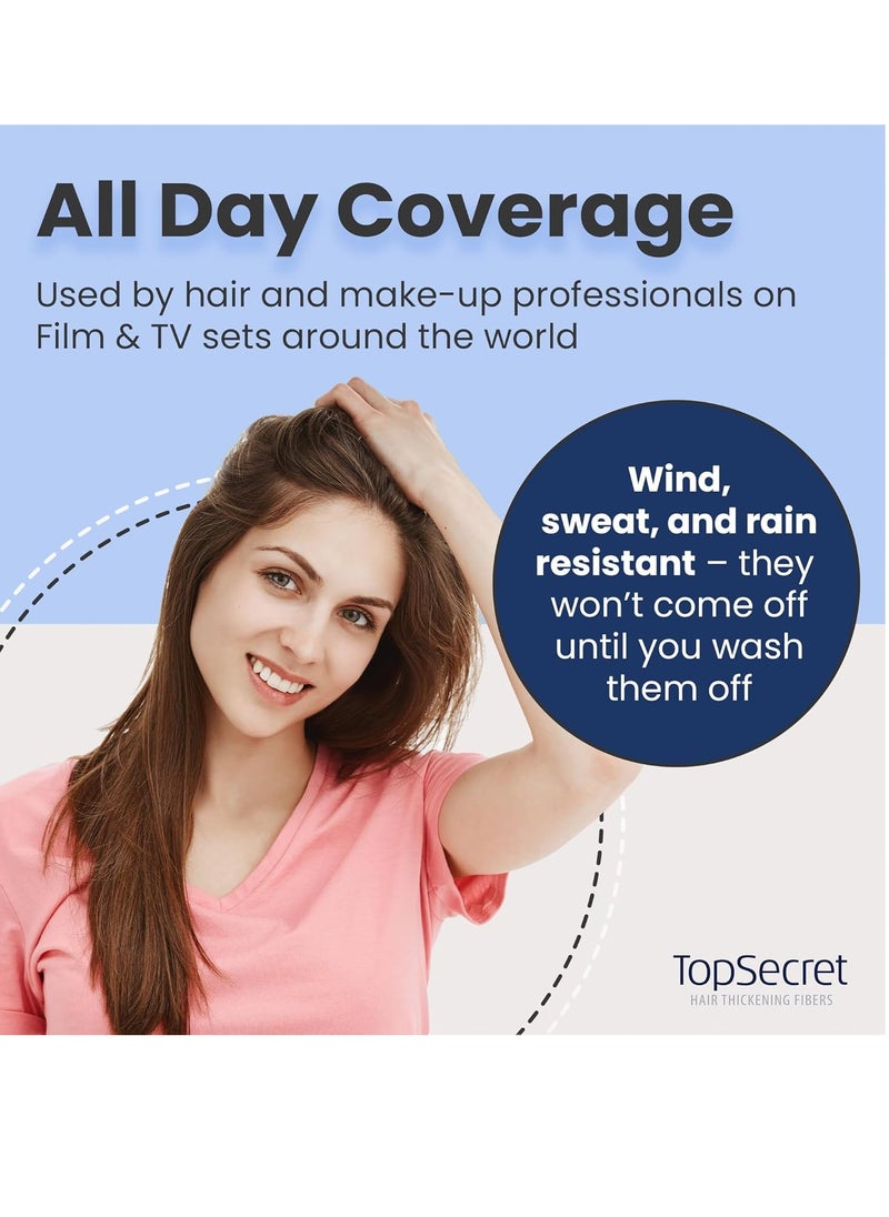 Top Secret Hair Thickening Building Fibers Refills - Undetectable & Natural Hair Filler - for Men & Women - Instantly Fill In Fine Thinning Hair - Weather & Sweat Resistant (Black, Regular)