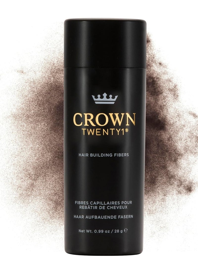 CROWN Hair Building Fibers for Fine & Thinning Hair (DARK BROWN) - Instantly Create Thicker Fuller Looking Hair - Best Natural Keratin Hair Loss Concealer - 13 Shades for Men & Women (0.99oz)
