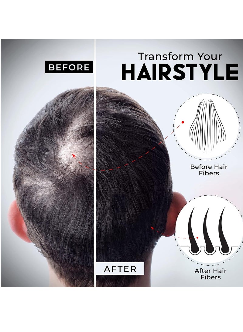ELEVATE Hair Perfecting 2-in-1 Kit | Set Includes Natural Hair Thickening Fibers & Spray Applicator Pump Nozzle | Instantly Conceal & Thicken Thinning or Balding Hair Areas for Men Women (Dark Brown)