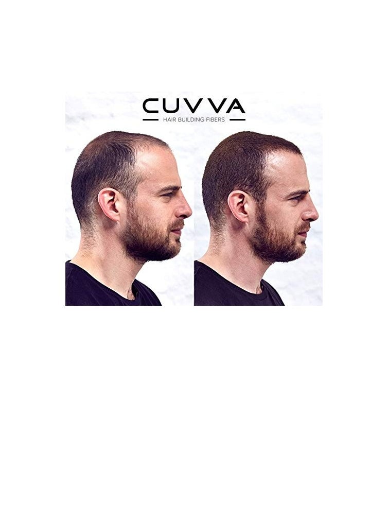 Hair Building Fibers by CUVVA for Fine & Thinning Hair (BLACK) - Thicker Looking Hair in 15 Seconds - 13 Different Shades for Men & Women - 1.06oz
