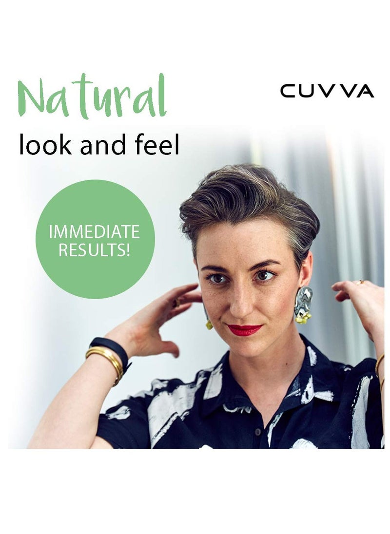Hair Building Fibers by CUVVA for Fine & Thinning Hair (BLACK) - Thicker Looking Hair in 15 Seconds - 13 Different Shades for Men & Women - 1.06oz